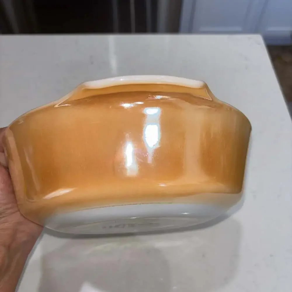 Vintage Fire-King Peach Luster Casserole Baking Dish #437 1 1/2 Qt Milk Glass
